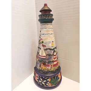 Jim Shore Cast Iron Lighthouse Door Stopper/decoration Vintage Colorful READ